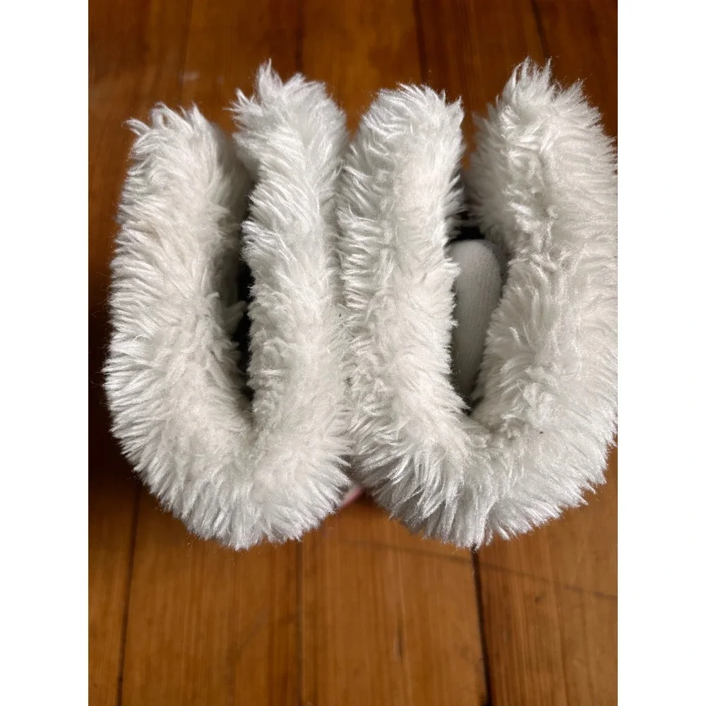 Carters Toddler Girls Gray Pink Faux Fur Trim Winter Snow Duck Boots Size 8